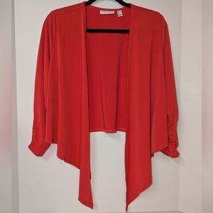 Susan Graver, Deep Coral, Cardigan, M